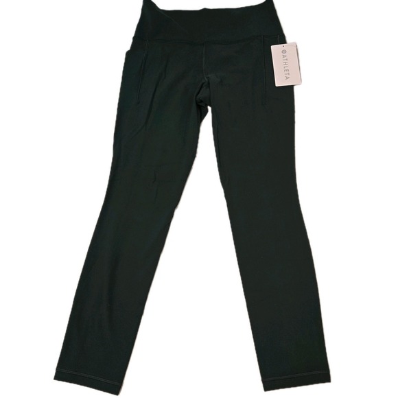 Athleta Salutation Stash High Rise 7/8 Leggings Pockets Green Size Medium NWT - Picture 2 of 8